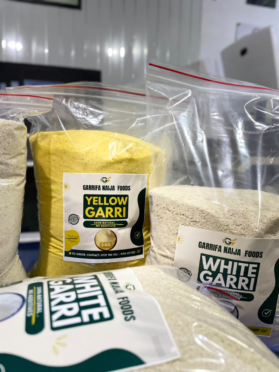 Yellow Garri and White Garri 